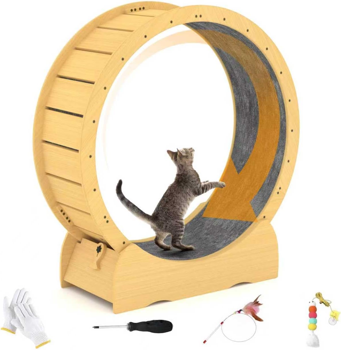 45" Cat Exercise Wheel – Quiet Indoor Running Wheel for Active & Healthy Cats