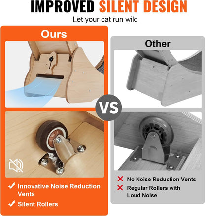 52" Cat Exercise Wheel – Large Indoor Running Wheel with Detachable Carpet