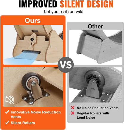 52" Cat Exercise Wheel – Large Indoor Running Wheel with Detachable Carpet