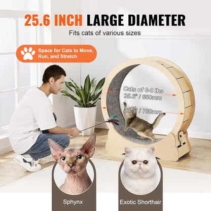 52" Cat Exercise Wheel – Large Indoor Running Wheel with Detachable Carpet