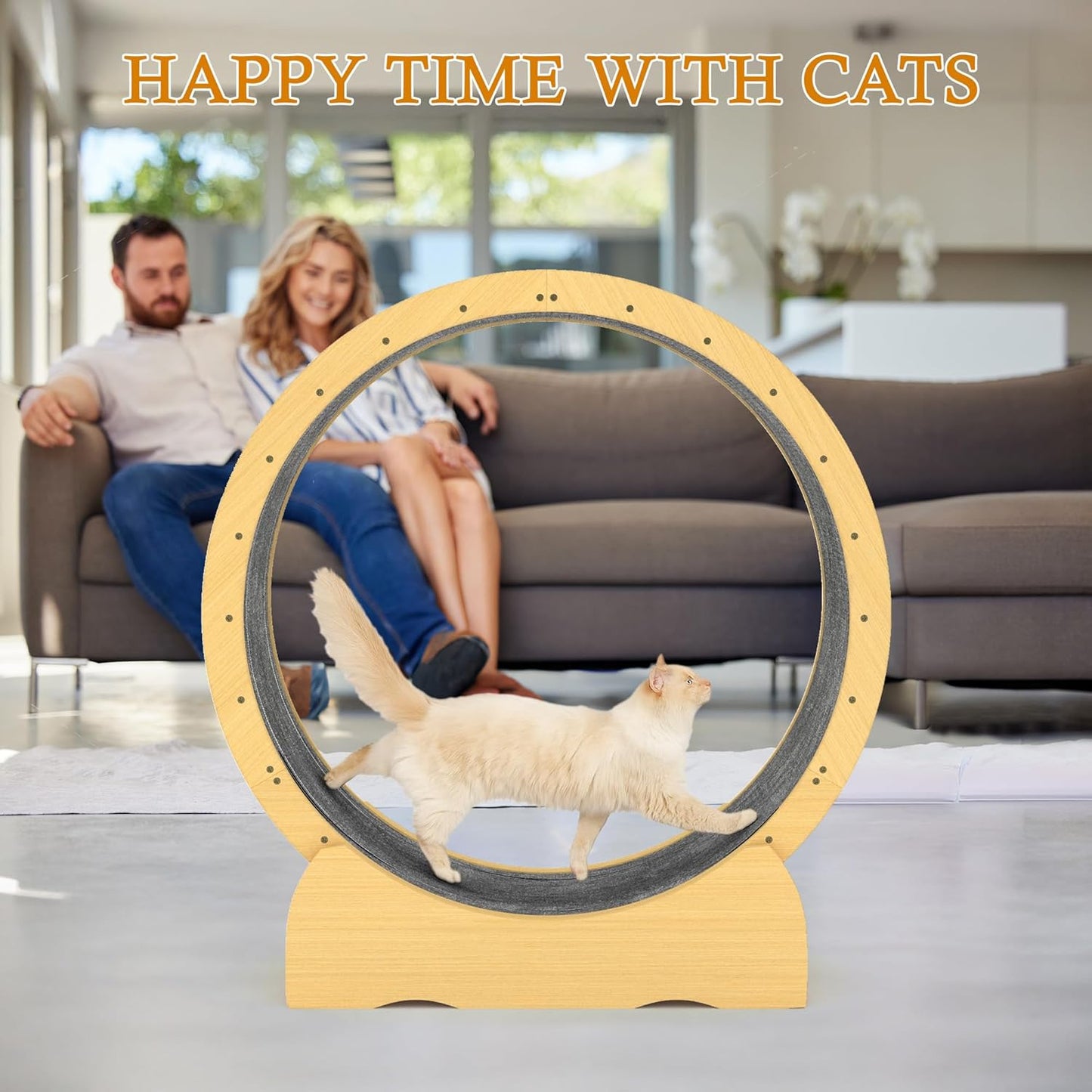 45" Cat Exercise Wheel – Quiet Indoor Running Wheel for Active & Healthy Cats
