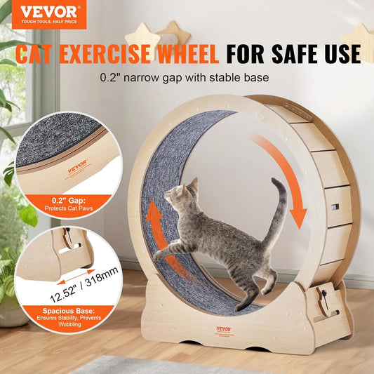52" Cat Exercise Wheel – Large Indoor Running Wheel with Detachable Carpet