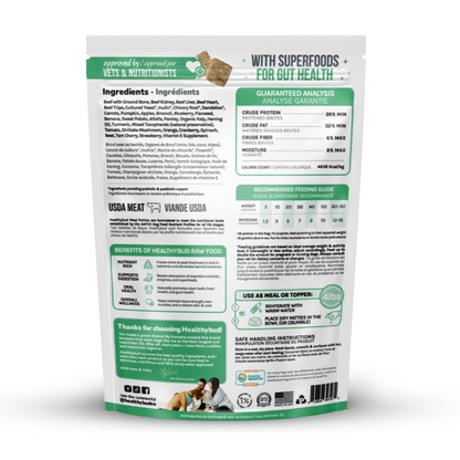 Beef Meal Patties – Gut-Friendly Freeze-Dried Dog Food