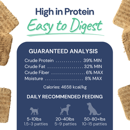 Beef Meal Patties – Gut-Friendly Freeze-Dried Dog Food