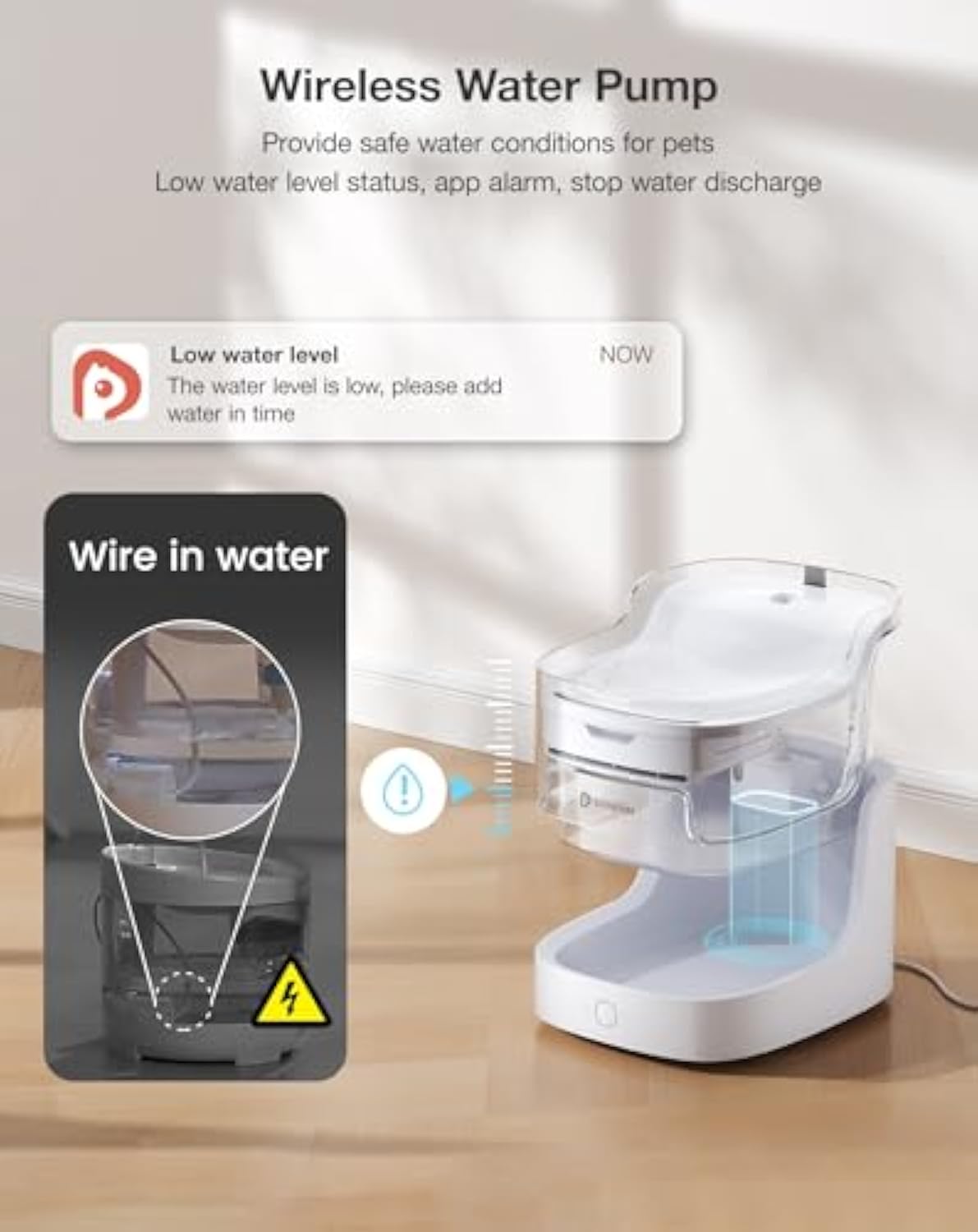 2L Smart Cat Water Fountain with Wireless Pump & 8-Layer Filtration | App-Controlled Automatic Pet Dispenser